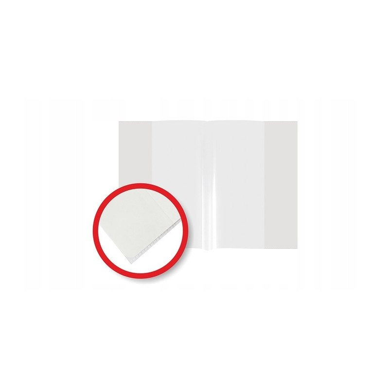 Okładka na zeszyty szkolne A5 bezbarwne 50 sztuk PP/PE 21,2x30x3cm OPP-01 BIURFOL