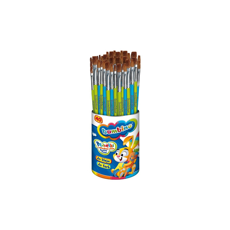Pędzelki do farb i kleju BAMBINO 40 szt. ST.MAJEWSKI