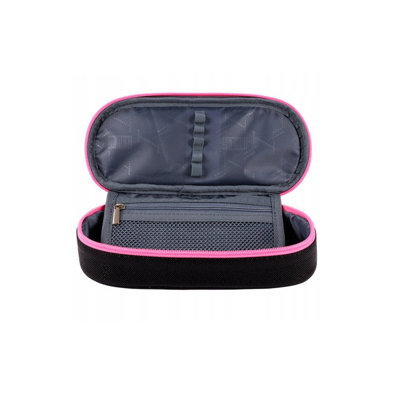 Piórnik szkolny dla dziewczynki Saszetka błyszcząca PC-01 BLACK GLITTER St.Majewski