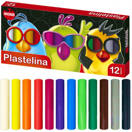 Plastelina szkolna dla dzieci Zestaw 12 kolorów MONA St.Majewski