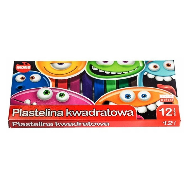 Plastelina kwadratowa dla dzieci Zestaw 12 kolorów MONA St.Majewski