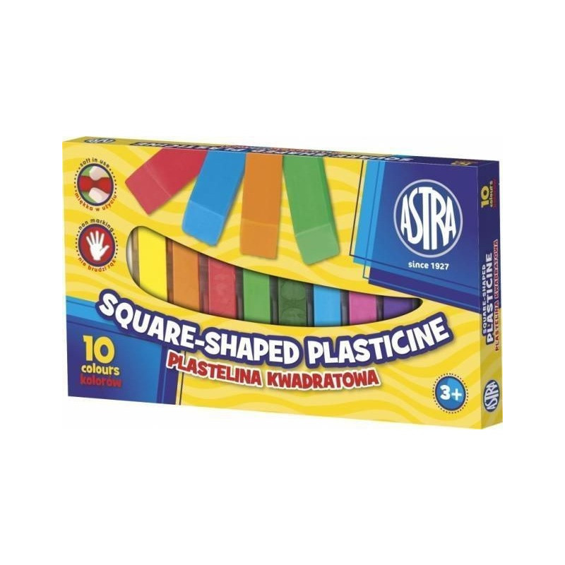 Plastelina dla dzieci kwadratowa zestaw 10 kolorów 303115006 ASTRA