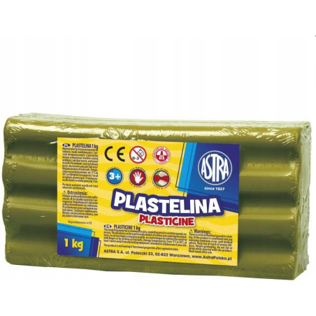 Plastelina szkolna dla dzieci 1kg oliwkowa 303111018 ASTRA