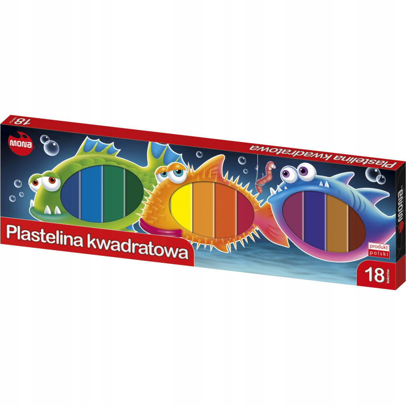 Plastelina kwadratowa dla dzieci Zestaw 18 kolorów MONA St.Majewski
