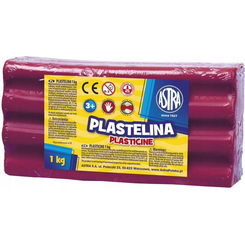 Plastelina szkolna dla dzieci 1kg purpurowa 303111009 ASTRA