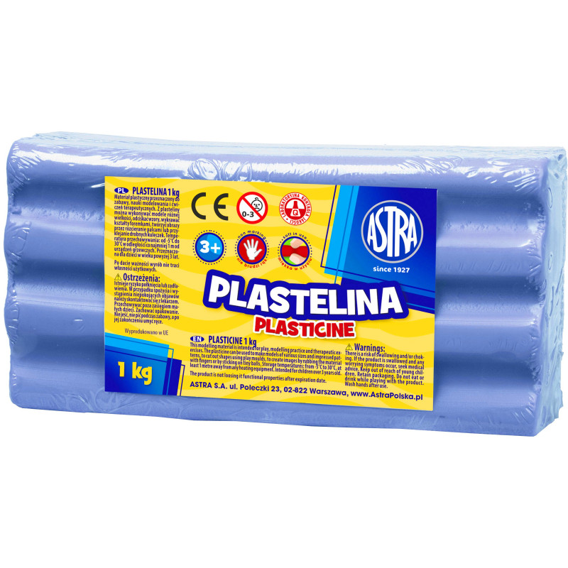 Plastelina szkolna dla dzieci 1kg błękitna 303111014 ASTRA