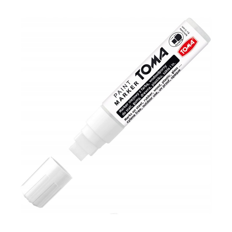 Marker olejowy JUMBO biały 15x8mm TO-443 TOMA
