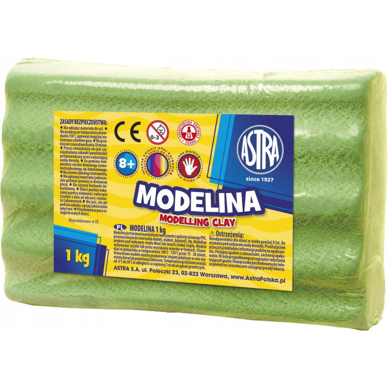 Modelina termoutwardzalna 1kg zielona jasna 304111005 ASTRA