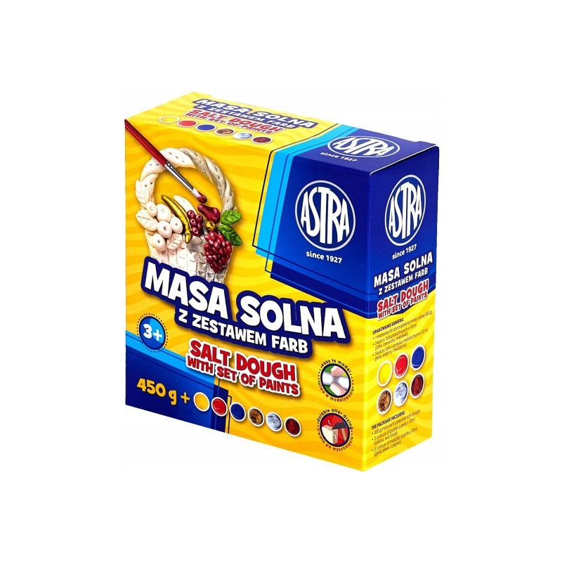 Masa solna 450g + 6 kolorów farb do malowania zestaw 324109001 ASTRA