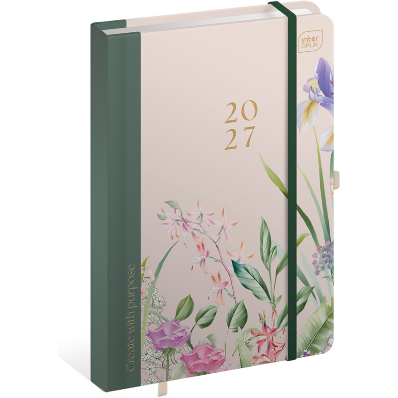 Kalendarz książkowy 2027 A5 192 TO Hybryda Garden INTERDRUK