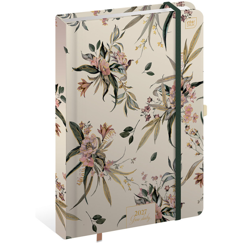 Kalendarz książkowy 2027 B5 192 Metallic Blossom Daily INTERDRUK