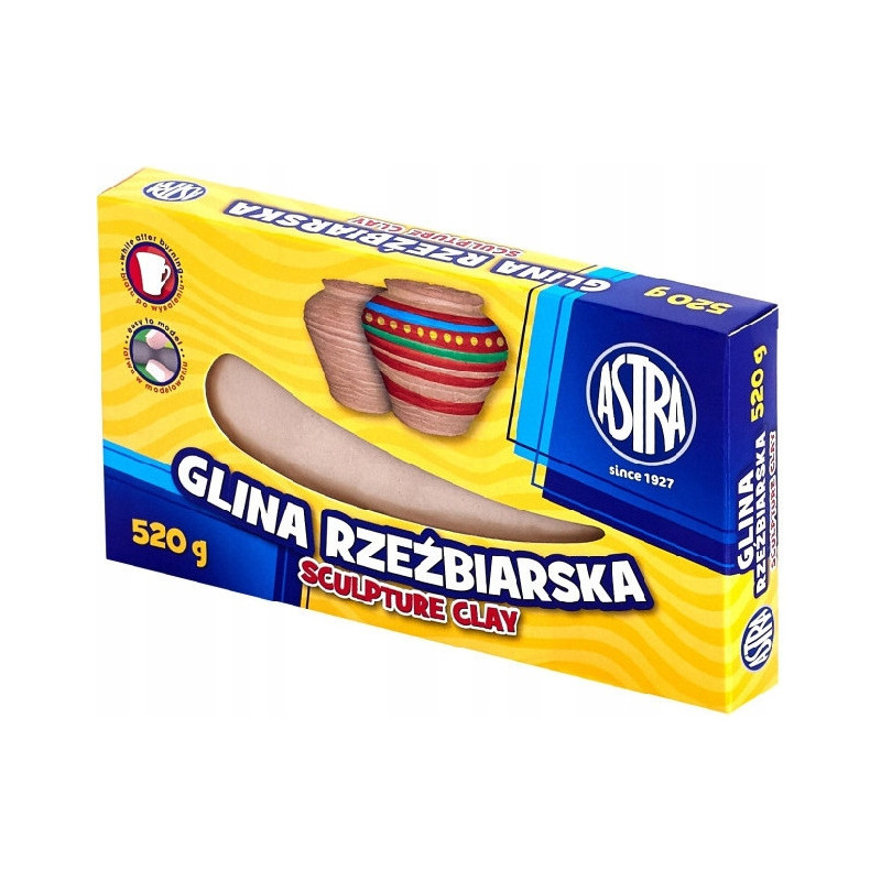 Glina rzeźbiarska masa plastyczna 520g naturalna beżowa 83810900 ASTRA
