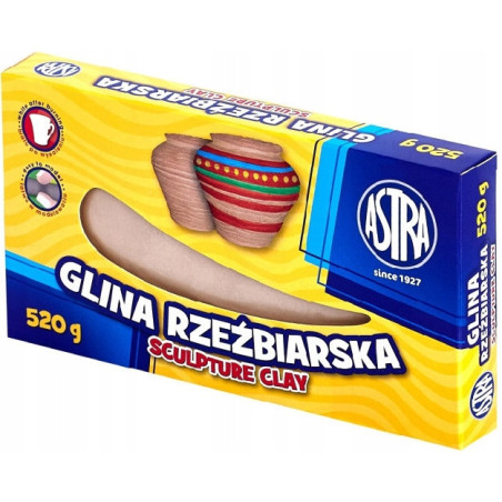 Glina rzeźbiarska masa plastyczna 520g naturalna beżowa 83810900 ASTRA