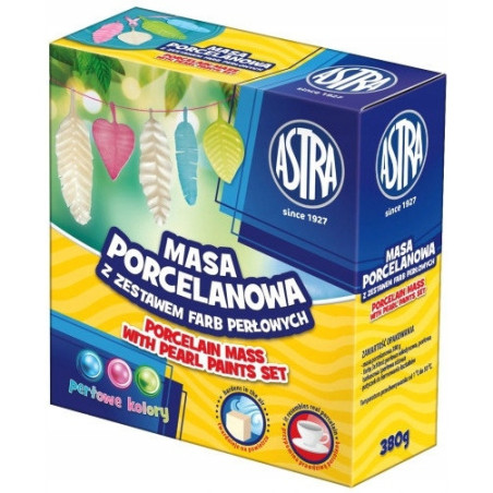 Masa porcelanowa + 3 kolory farb perłowych zestaw 336118018 ASTRA