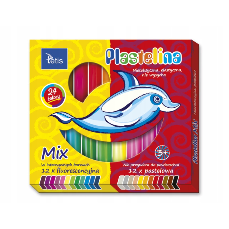 Plastelina 24 kolory 15g KP004-G TETIS