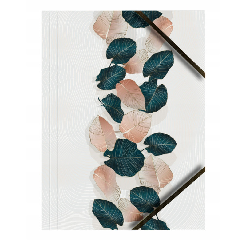 Teczka kartonowa A4 z gumką na rogach 350g. LIŚCIE (6sztuk) BT601-M2 TETIS