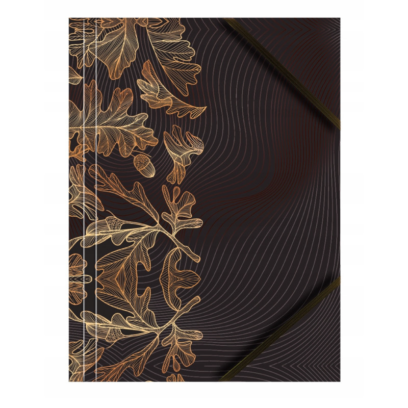 Teczka kartonowa A4 z gumką na rogach 350g. LIŚCIE (6sztuk) BT601-M2 TETIS