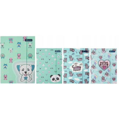 Teczka na dokumenty A4 z gumką PASTEL ANIMALS 108024001 ASTRA