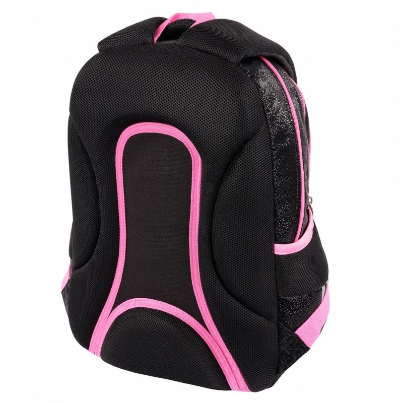 Plecak szkolny 3-komorowy Tornister dla dziewczynki Black Glitter BP-26 ST.RIGHT St.Majewski