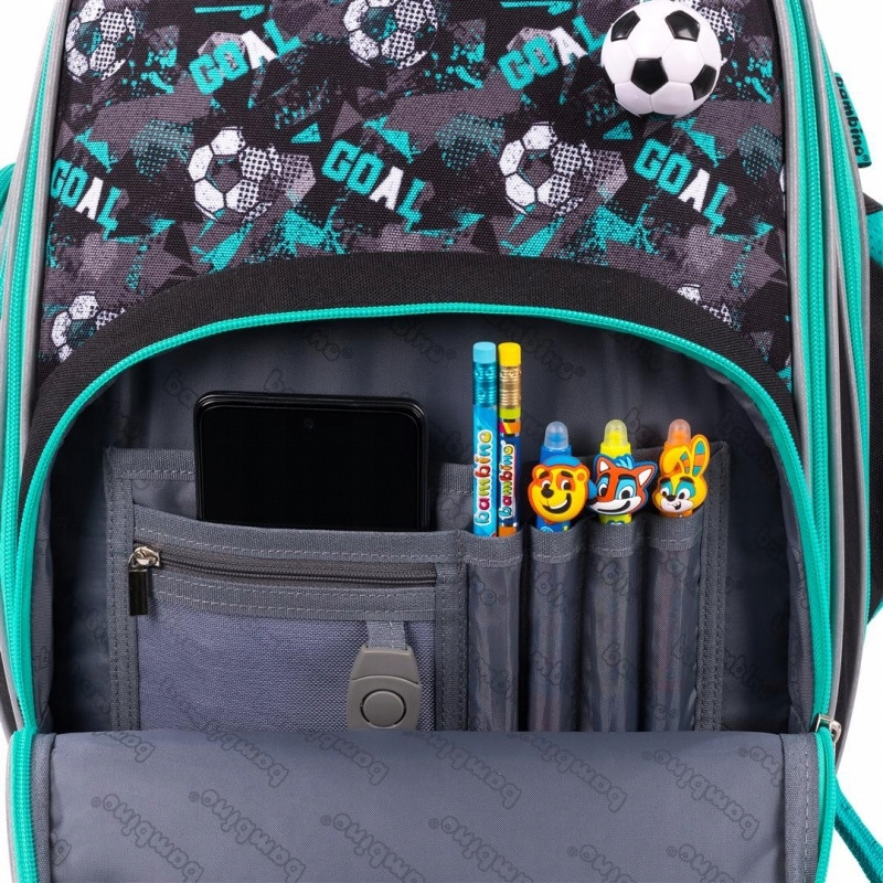 Plecak szkolny 2-komorowy Tornister dla chłopca Goal B-8 PREMIUM St.Majewski