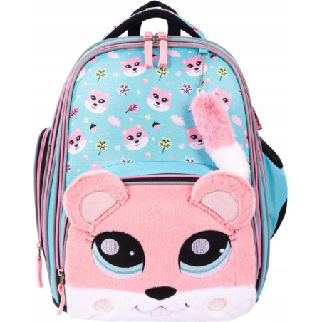 Plecak szkolny 2-komorowy Tornister dla dziewczynki Squirrel B-8 PREMIUM St.Majewski