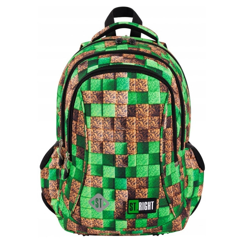 Plecak szkolny 3-komorowy Tornister dla chłopca Pixel Cubes BP-26 ST.RIGHT St.Majewski