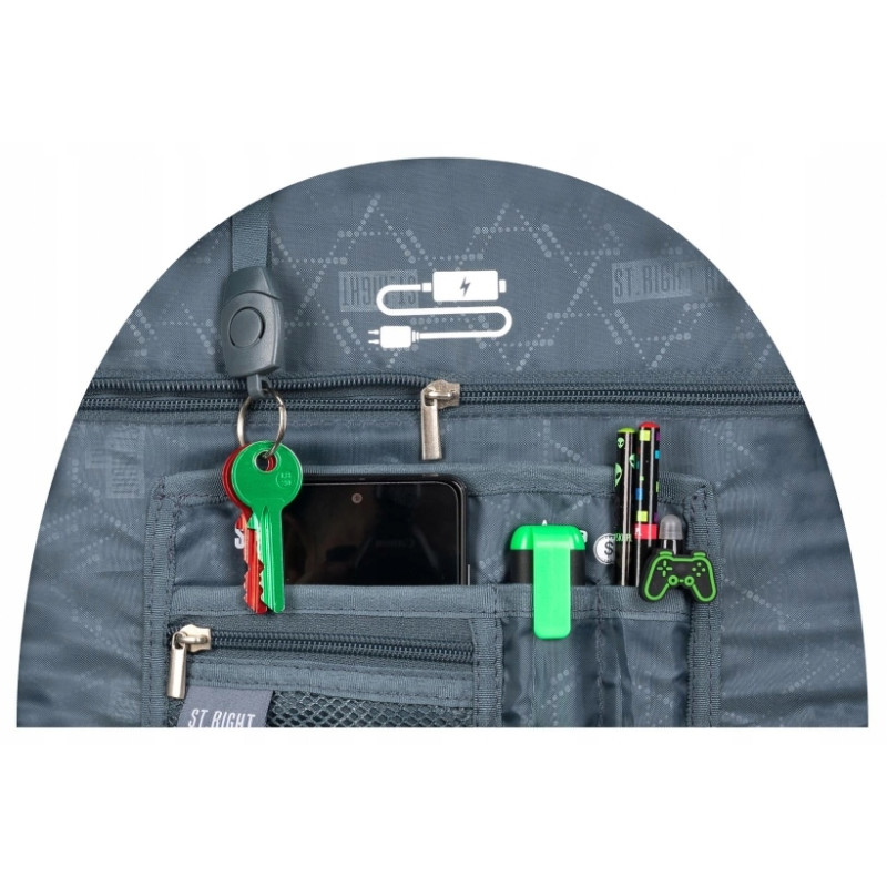 Plecak szkolny 2-komorowy Tornister młodzieżowy Pixel Cubes BP-76 ST.RIGHT St.Majewski