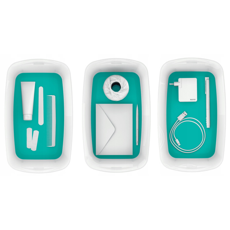 MyBox mały z pokrywką, biało-turkusowy LEITZ 52291051