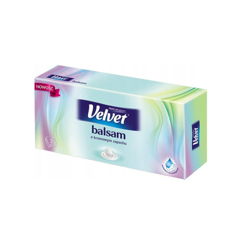 Chusteczki VELVET BALSAM (70 sztuk) 3 warstwy o Kremowym Zapachu