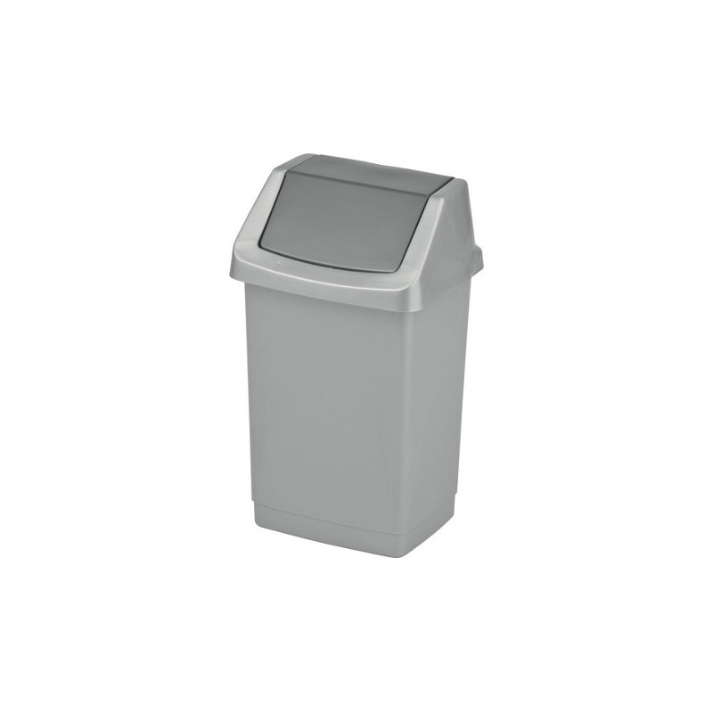 Kosz na śmieci uchylny 9l CURVER CLICK-IT srebrny/grafit 04042-877-65