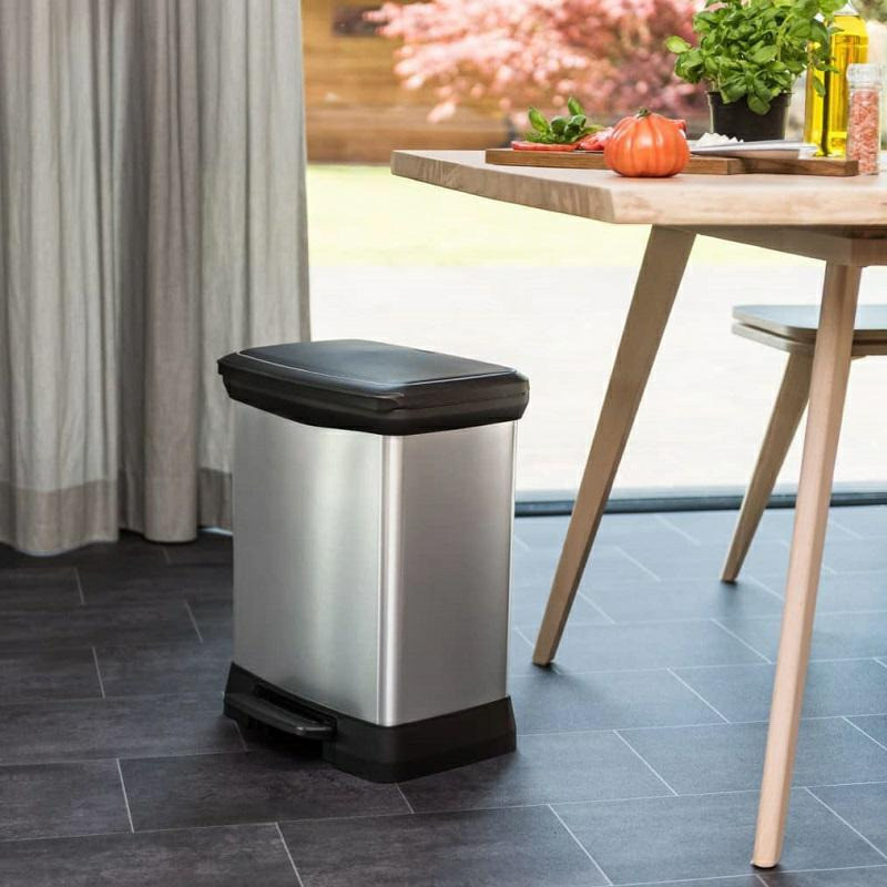 Kosz na śmieci CURVER DECO BIN z pedałem 30L srebrny metalizowany 02164-582-00 203278