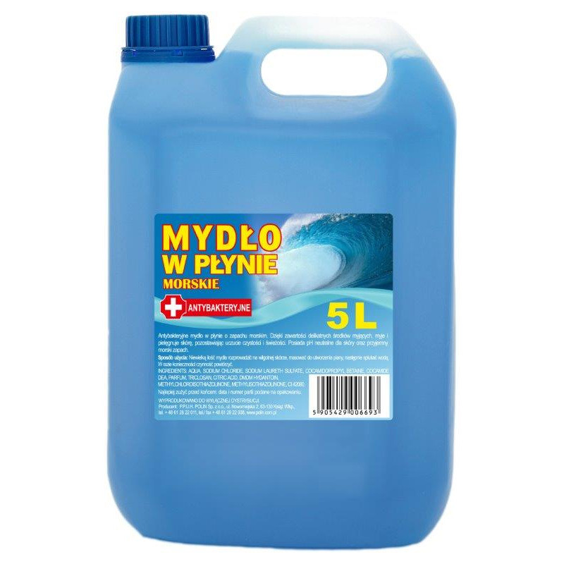 Mydło w płynie 5L antybakteryjne niebieskie klarowne 185103