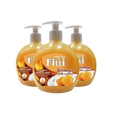 Mydło w płynie z dozownikiem FITTI 500ml mleko z miodem *21719