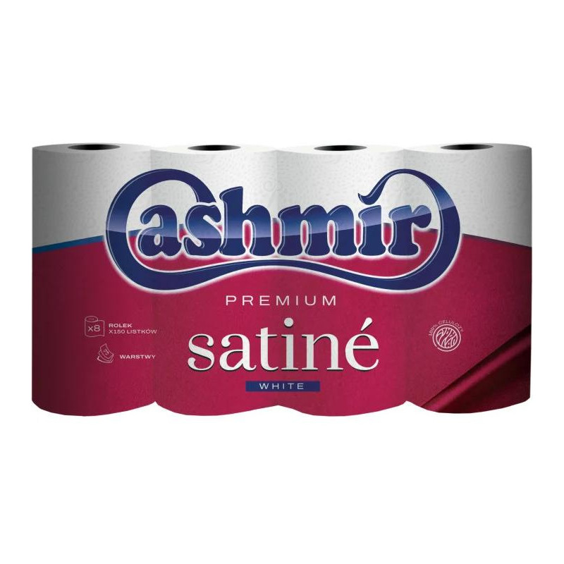 Papier toaletowy CASHMIR Satine Premium (8 rolek) 3 warstwy 150 listków 18m 100% celuloza