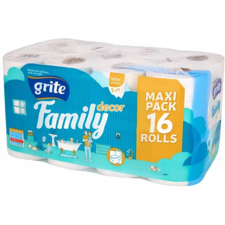 Papier toaletowy GRITE Family Decor (16 rolek) 3 warstwy 145 listków