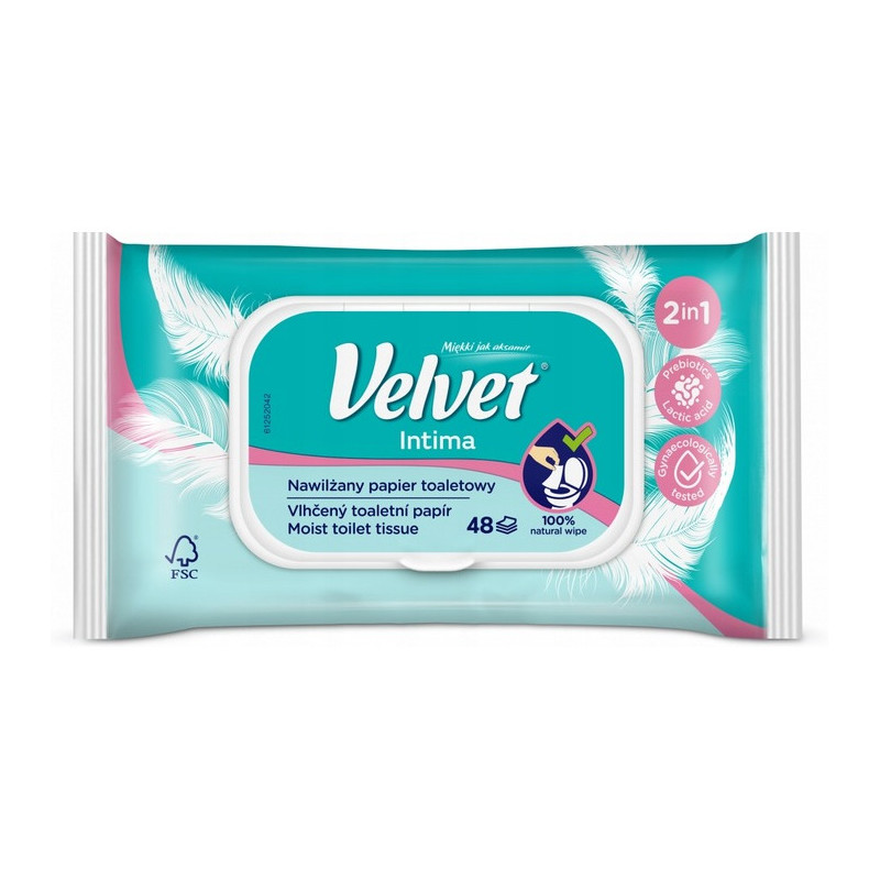 Papier toaletowy VELVET (48 listków) nawilżany Intima