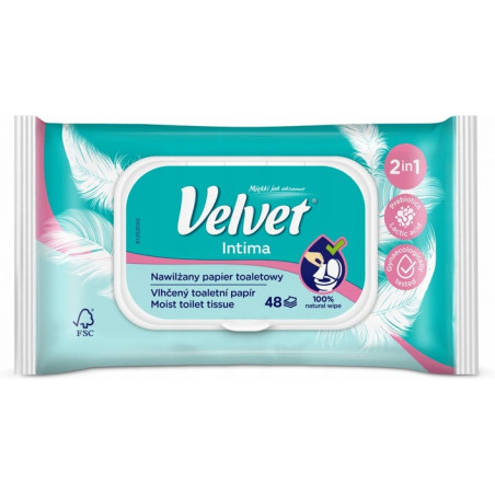 Papier toaletowy VELVET (48 listków) nawilżany Intima