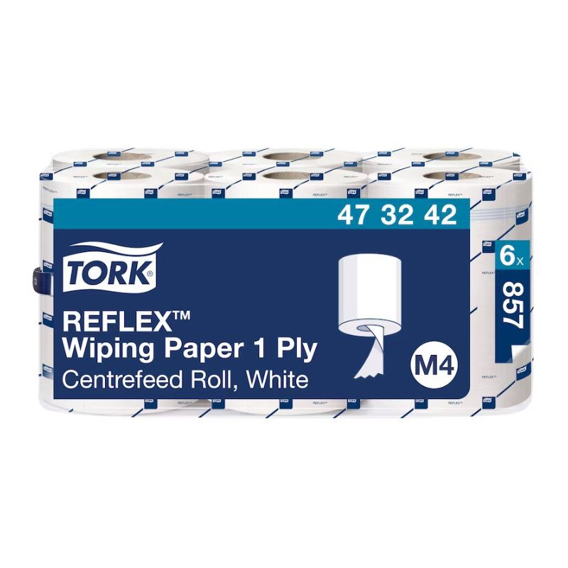 Czyściwo papierowe w roli, białe M4 300m (6 rolek) do lekkich zabrudzeń, centralnego dozowania 473242 TORK