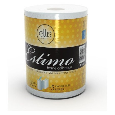 Ręcznik biały w roli 50m 2warstwy celuloza 250 listków 2998 ESTIMO