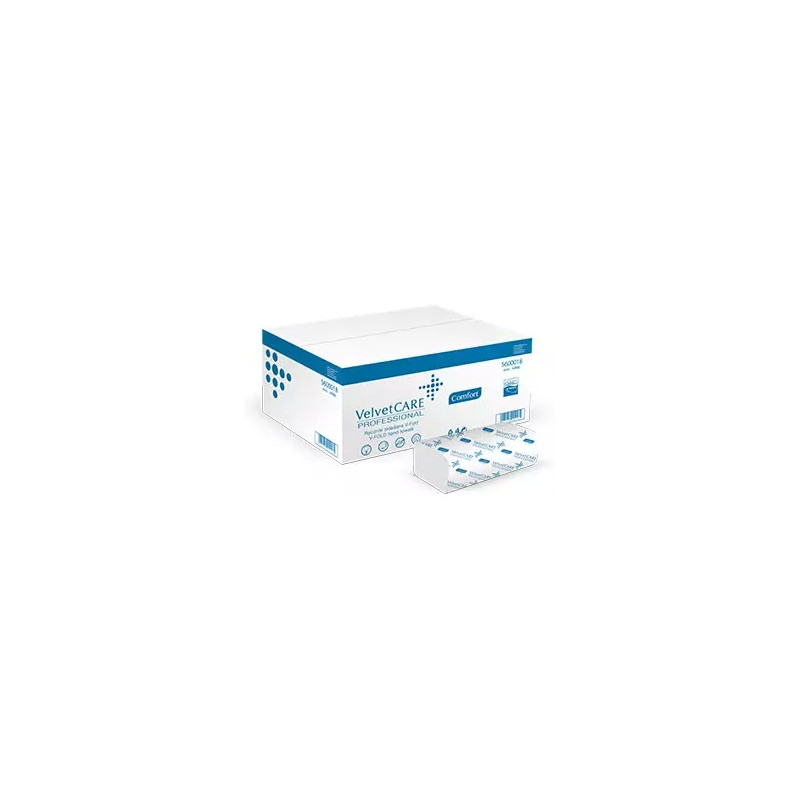 Ręcznik biały AFH VELVET ZZ V-FOLD 3000 składek 2warstwy 23x25cm celuloza 5600016/5600041/5600044