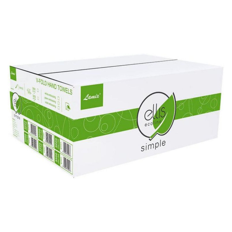 Ręcznik ZZ V-FOLD ELLIS Ecoline biały 21x22cm makulatura 2 warstwy 3000 listków 2899