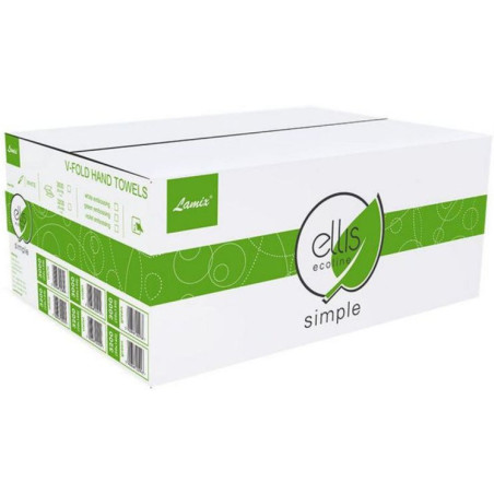 Ręcznik ZZ V-FOLD ELLIS Ecoline biały 21x22cm makulatura 2 warstwy 3000 listków 2899
