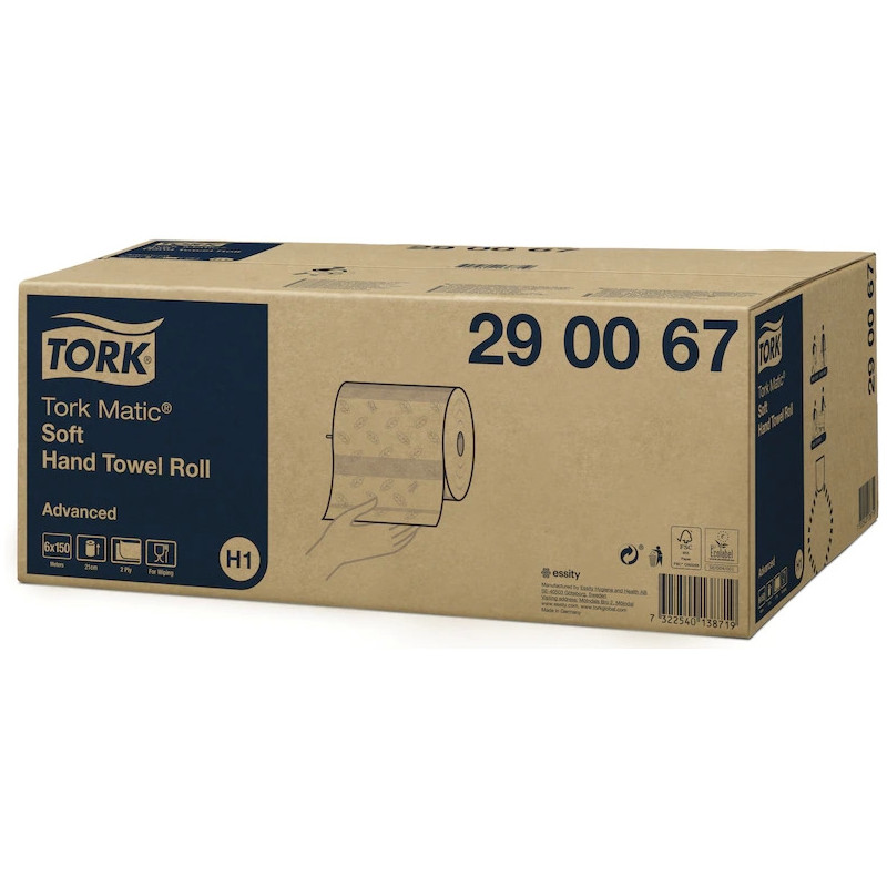 Ręcznik w roli biały miękki 2w (6 sztuk) 21x25cm TORK MATIC H1 290067/120067 celuloza