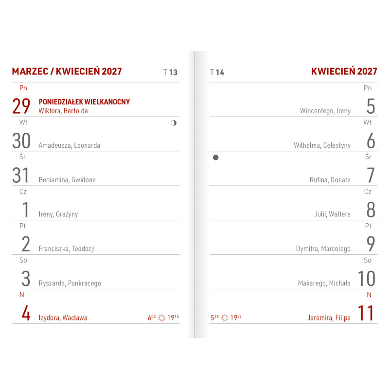 Kalendarz kieszonkowy A7 oprawa PCV 2027 A7036B -MIX Wokół Nas