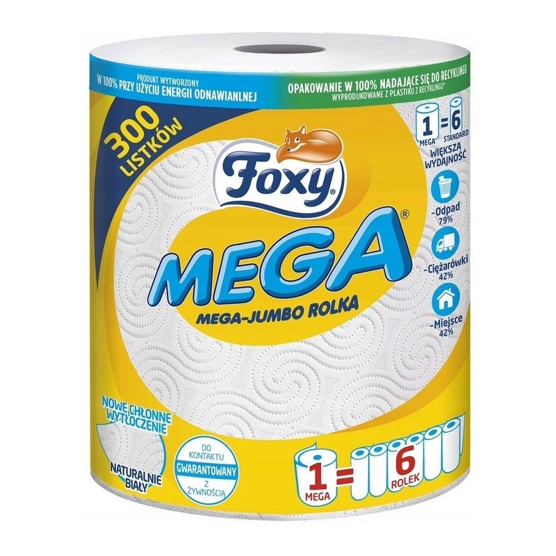 Ręcznik kuchenny FOXY MEGA JUMBO 300 listków 2 warstwy