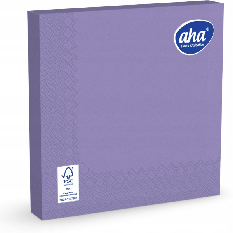 Serwetki dekoracyjne 33x33cm papierowe 20 sztuk 3 warstowe wrzosowe AHA