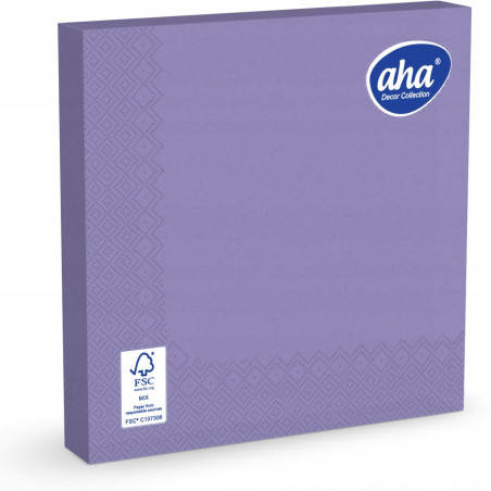 Serwetki dekoracyjne 33x33cm papierowe 20 sztuk 3 warstowe wrzosowe AHA