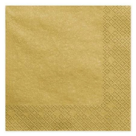 Serwetki złote 33x33cm papierowe 20 sztuk na stół ozdobne AHA