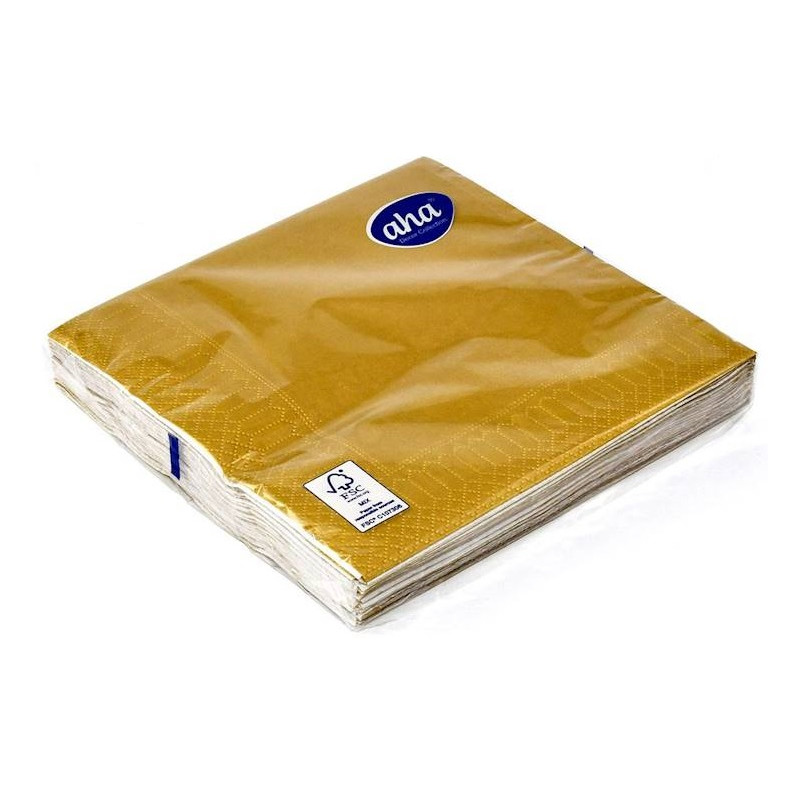 Serwetki złote 33x33cm papierowe 20 sztuk na stół ozdobne AHA