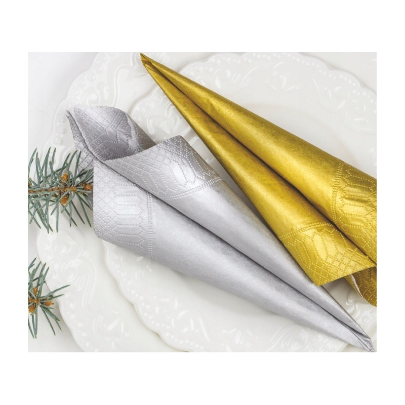 Serwetki złote 33x33cm papierowe 20 sztuk na stół ozdobne AHA